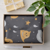 Wit en Goud Geesten Sterren Zwart Halloween Tissuepapier (Geschenk)