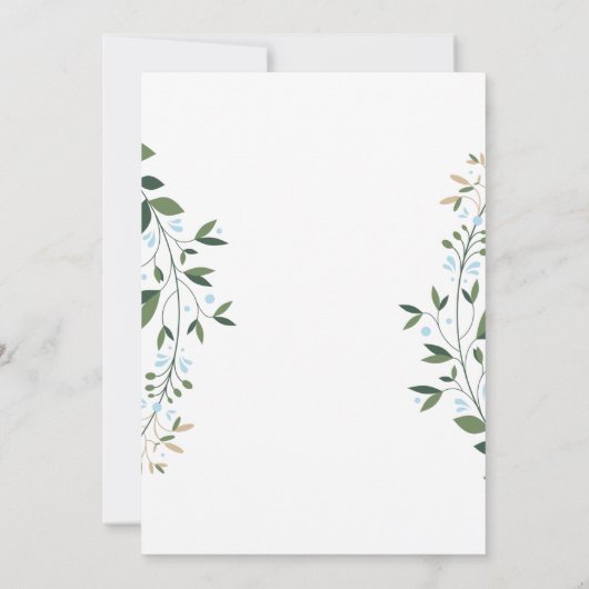 Wit en Goud Geometrisch Bloemen Bruiloft Kaart (Achterkant)