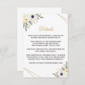 Wit en Goud Geometrische Bloemen Detail Kaart (Voorkant / Achterkant)