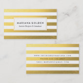 Wit en goud gestreept Visitekaartje (Voorkant / Achterkant)