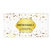 Wit en Goud Glitter Faux Badge Gepersonaliseerd Etiket (Voorkant)