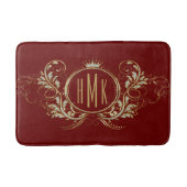 Wit en Goud Glitter Girly Bloemen Lijst Badmat (Voorkant)