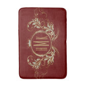 Wit en Goud Glitter Girly Bloemen Lijst Badmat (Voorkant Verticaal)