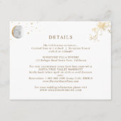 Wit en goud hemels huwelijksfeest Details Informatiekaartje (Voorkant)