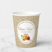 Wit en Goud Joodse Vakantie Rosh Hashanah Papieren Bekers (Achterkant)