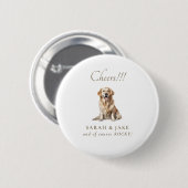 Wit en goud juichen!!! Custom Pet Wedding Ronde Button 5,7 Cm (Voorkant /achterkant)