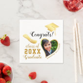 Wit en Goud Klasse 2025 Foto Afstuderen Servet (Insitu)