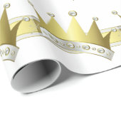 Wit en Goud Kleine Prins Baby shower Cadeaupapier (Rol Hoek)