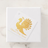 Wit en Goud Kleurrijk Pauw Baby shower Bedankjes Labels (Met doos)