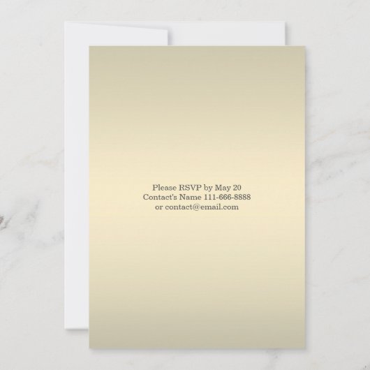 Wit en goud lint met rood diamant Vrijgezellenfees Kaart (Achterkant)