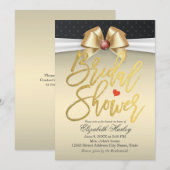 Wit en goud lint met rood diamant Vrijgezellenfees Kaart (Voorkant / Achterkant)