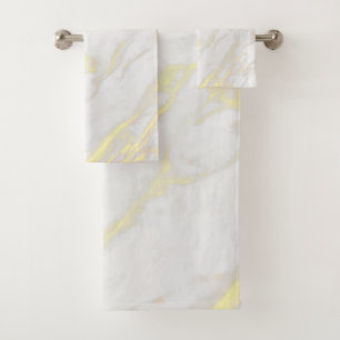 Wit en goud luxe faux marmer bad handdoek