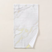 Wit en goud luxe faux marmer bad handdoek (Handdoek)