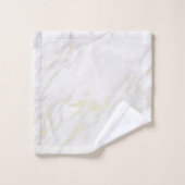 Wit en goud luxe faux marmer bad handdoek (Wasdoekje)