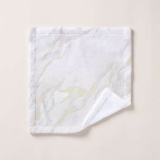Wit en goud luxe faux marmer bad handdoek (Wasdoekje)