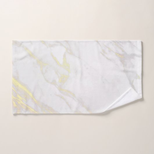 Wit en goud luxe faux marmer bad handdoek (Handdoek)