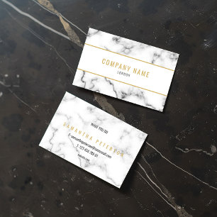 Wit en goud luxe marmeren effect visitekaartje