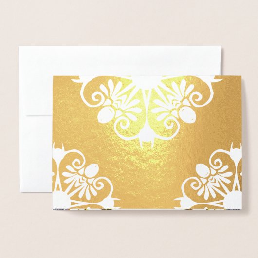 Wit en Goud Mandala Indiase bruiloft uitnodiging (Voorkant met envelop)