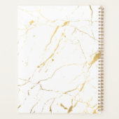 Wit en Goud Marmer Afspraakboek Planner (Achterkant)