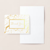 Wit en Goud Marmer Dank u Gevouwen Kaart (Display)
