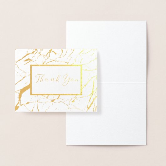 Wit en Goud Marmer Dank u Gevouwen Kaart (Display)