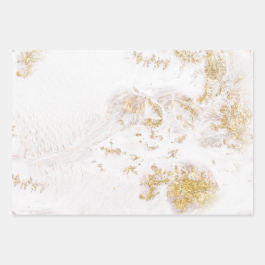 Wit en goud marmer  inpakpapier vel (Voorkant)