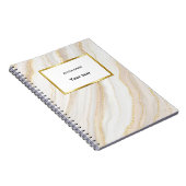 Wit en goud marmer | jouw naam notitieboek (Rechterzijde)