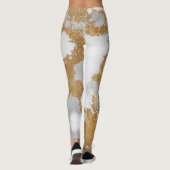 Wit en goud marmer leggings (Achterkant)
