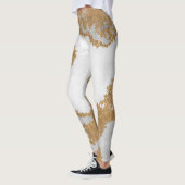 Wit en goud marmer leggings (Links)