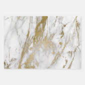 Wit en Goud Marmer Look Inpakpapier Vel (Voorkant 3)