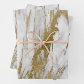 Wit en Goud Marmer Look Inpakpapier Vel (In situ)