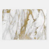 Wit en Goud Marmer Look Inpakpapier Vel (Voorkant)