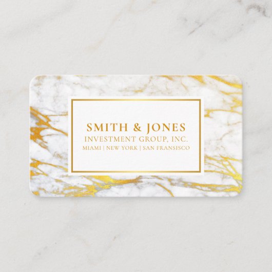 Wit en Goud Marmer Professioneel Visitekaartje (Voorkant)