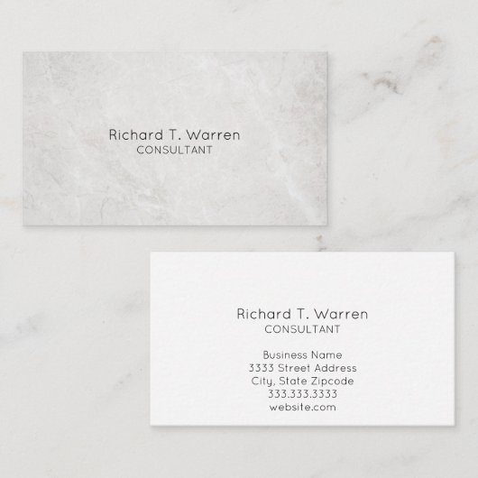 Wit en Goud Marmer Professionele Visitekaartjes (Voorkant / Achterkant)