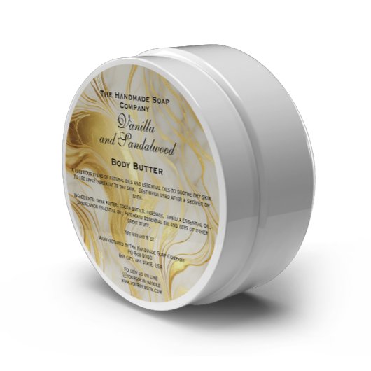 Wit en Goud Marmeren Cosmetica Jar Label