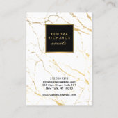 Wit en Goud Marmeren Evenementenplanner Groot Visitekaartje (Achterkant)