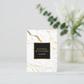 Wit en Goud Marmeren Evenementenplanner Groot Visitekaartje (Staand voorkant)