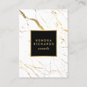 Wit en Goud Marmeren Evenementenplanner Groot Visitekaartje (Voorkant)