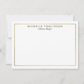 Wit en Goud Marmeren Ontwerper Dank u Kaart (Achterkant)