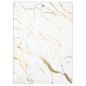 Wit en Goud Marmeren Ontwerper Gepersonaliseerd Klembord (Achterkant)