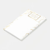 Wit en Goud Marmeren Ontwerper Post-it® Notes (Schuin)