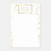 Wit en Goud Marmeren Ontwerper Post-it® Notes (Voorkant)