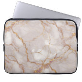 Wit en Goud Marmeren Textuur Elektronikazak Laptop Sleeve (Voorkant)