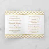 Wit en goud Marokkaans quatrefoil islamitische tro (Binnen)