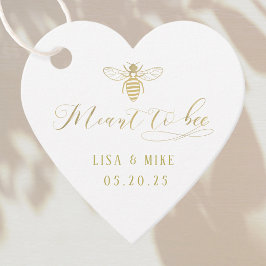 Wit en Goud Meant to Bee Trouwdag Honing Bedankjes Labels