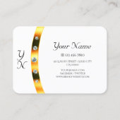 Wit en Goud met Monogram Diamanten Professioneel Visitekaartje (Achterkant)