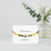 Wit en Goud met Monogram Diamanten Professioneel Visitekaartje (Staand voorkant)