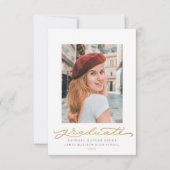 Wit en goud millennial script kaart (Voorkant)