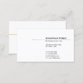 Wit en Goud Minimalistisch Elegant Gewoon Modern Visitekaartje (Voorkant / Achterkant)