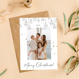 Wit en Goud Minimalistische Kerst Kaart